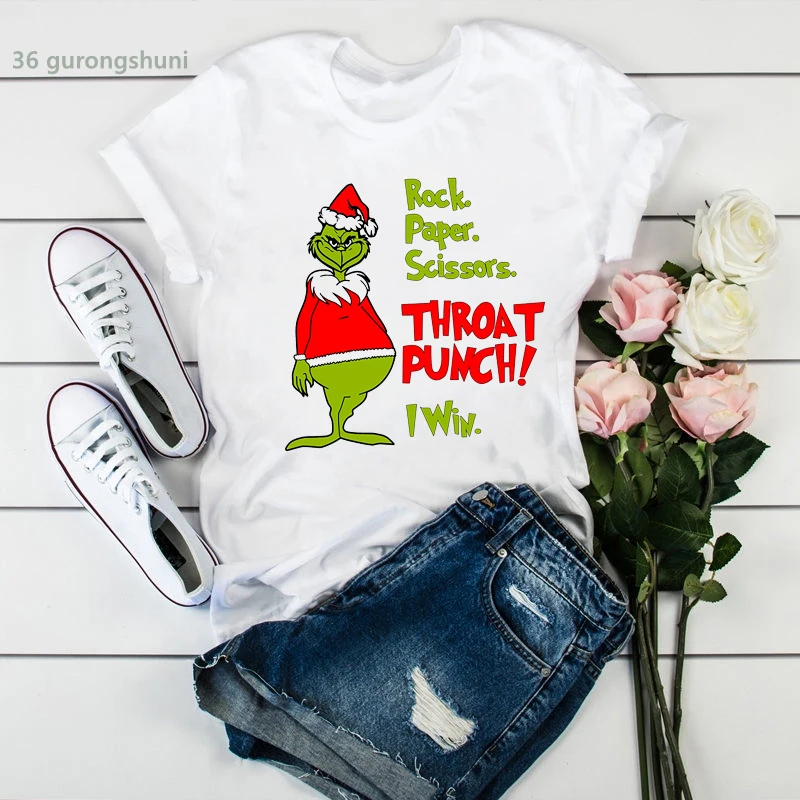 

Funny t-shirt Women Cute Graphic t shirt femme Harajuku Fashion Shirt Women Christmas tshirt Clothing White tops