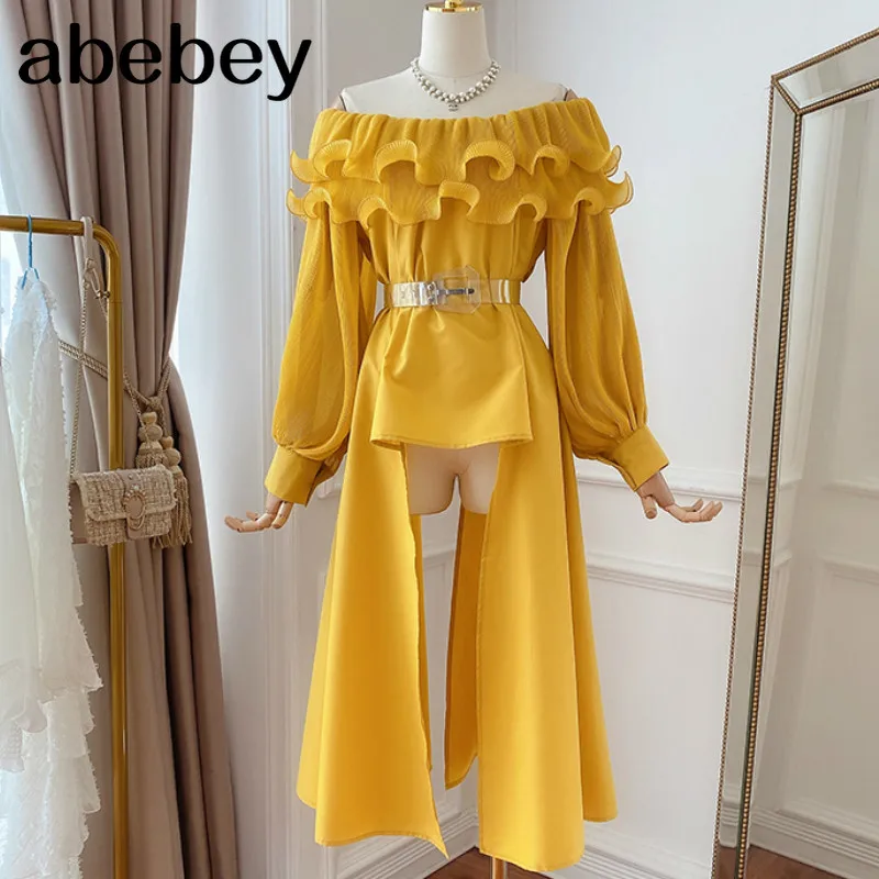 

Модные дизайнерские женские рубашки с оборками, женские блузки с оборками, женские топы неправильной формы