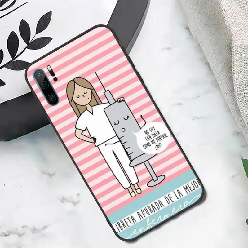 

Cartoon Medicine cute Nurse Doctor Phone Case For Huawei honor Mate P 10 20 30 40 i 9 8 pro x Lite smart 2019 nova 5t