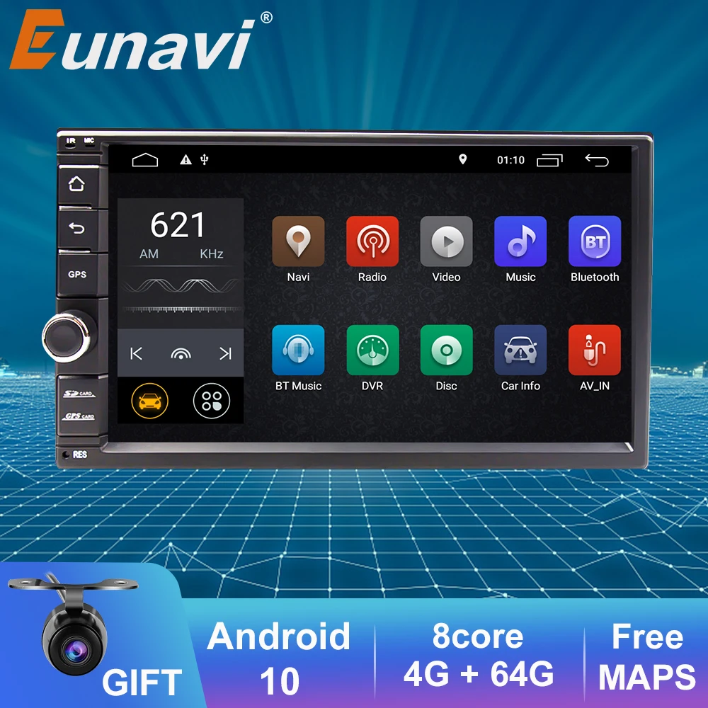 Автомагнитола Eunavi 2 din Восьмиядерный процессор 7 дюймов Android 10|Автомагнитолы| |