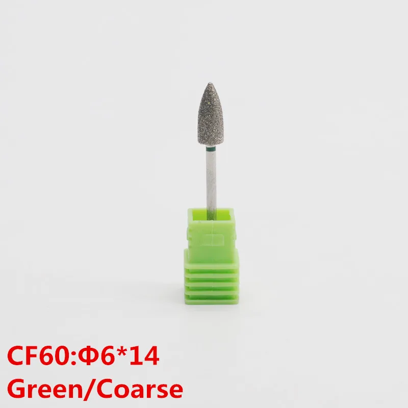1Pcs CF60 Стоматологическая лаборатория, Полировочный Бур, инструмент для маникюра, педикюра, большое алмазное сверло для ногтей, аксессуары для ногтей, Korund Bur, резцы для фрезы - Цвет: 1Pcs CF60