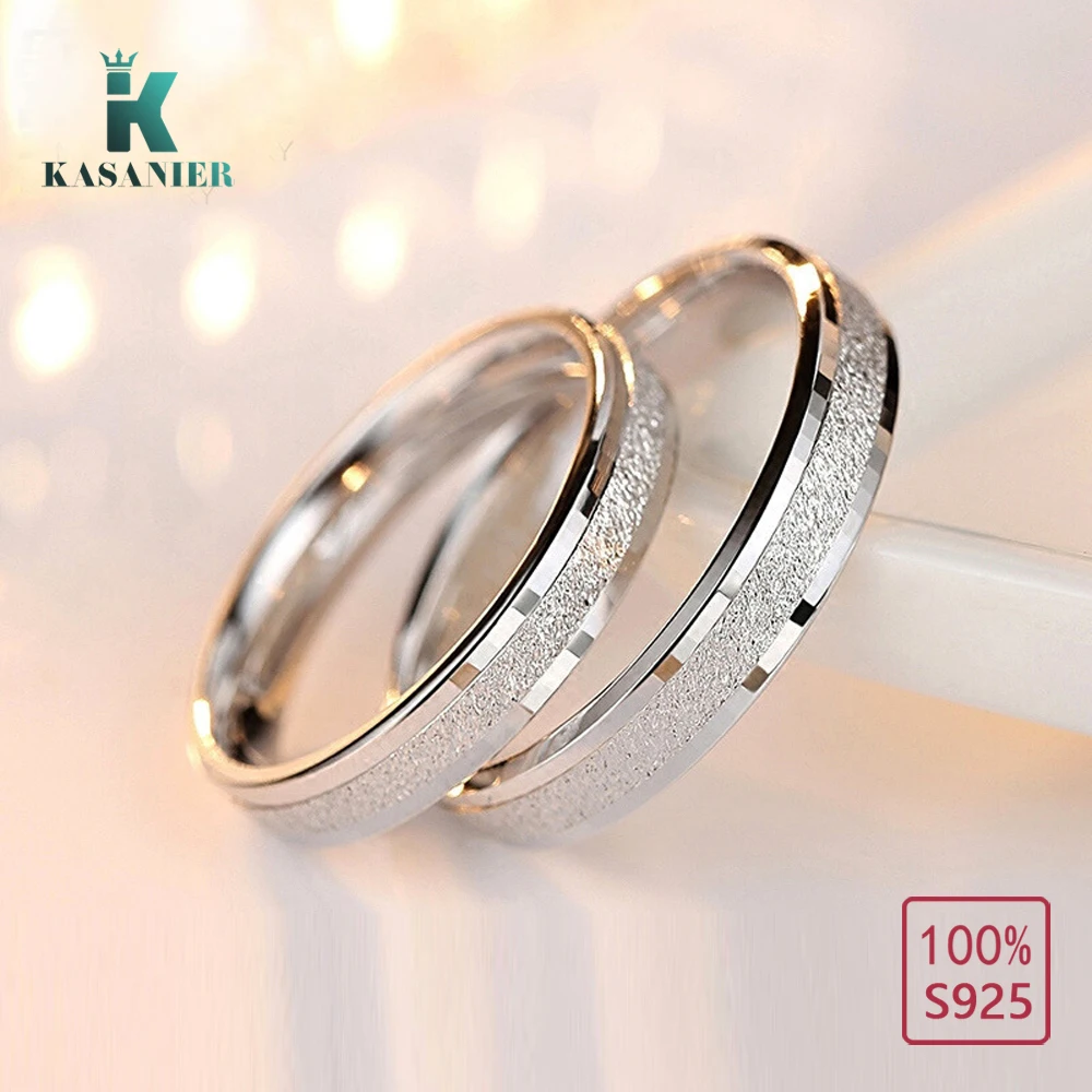 Роскошное серебряное матовое кольцо KASANIER романтическое обручальное для