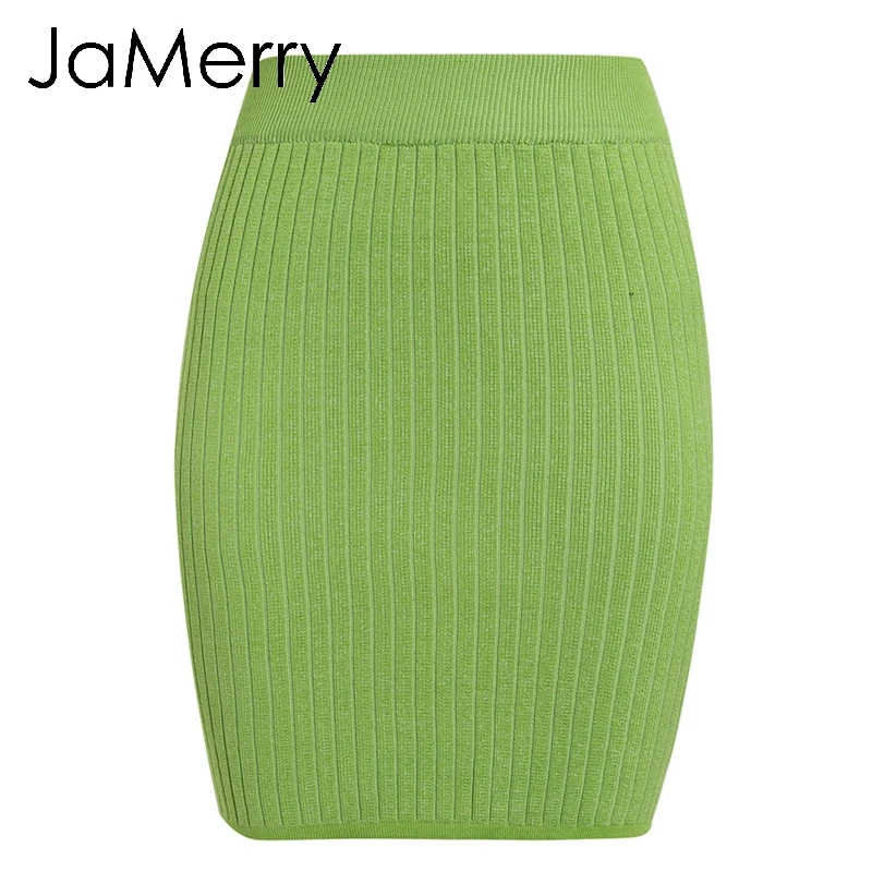 JaMerry/Винтажные женские юбки с эластичным поясом; сезон осень-зима; теплая трикотажная прямая юбка в рубчик; однотонная короткая мини-праздничная одежда юбка
