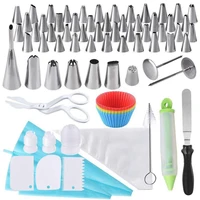 100pcsset russian icing piping nozzles stainless steel flower cream pastry tips nozzles bag cupcake cake decorating tools