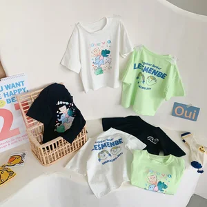 Распродажа 2021 года, летняя детская одежда Повседневная футболка с рисунком для мальчиков и девочек