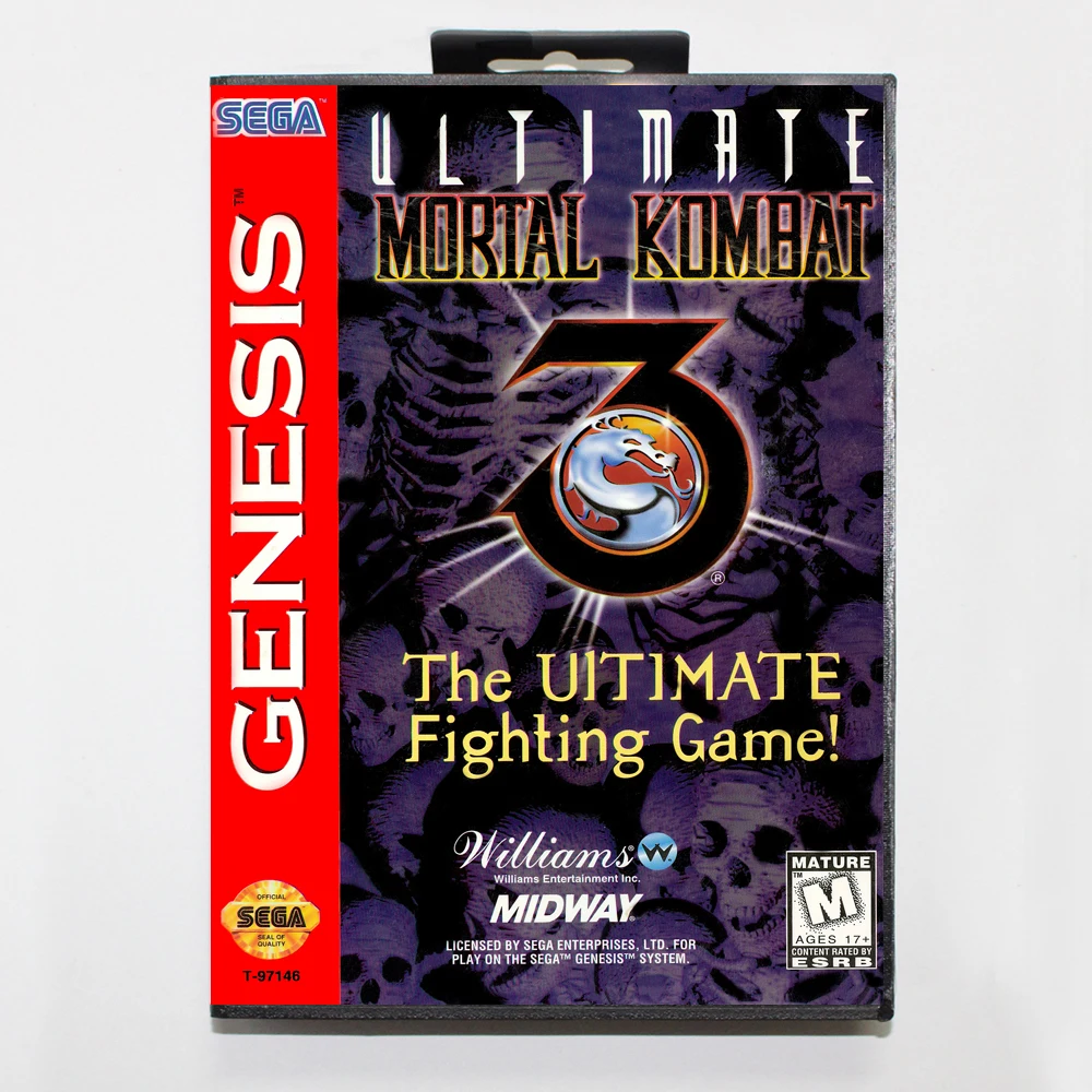 Игровая карта Ultimate Mortal Kombat 3 в коробке 16 бит MD для Sega MegaDrive Genesis System|Картриджи| |