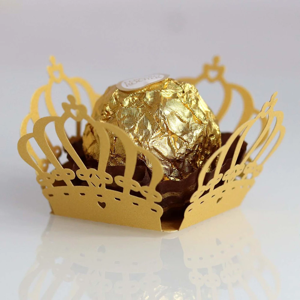 50 шт. с лазерными полый для конфет коробки Цвет карты Бумага шоколада Ferrero