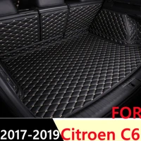 sj custom fit full set waterproof car trunk mat parts tail boot tray liner cargo rear pad cover for citroen c6 2017 2018 2019
