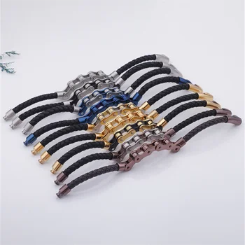 New Frosted Stainless Steel Bike Chain Bracelet 6