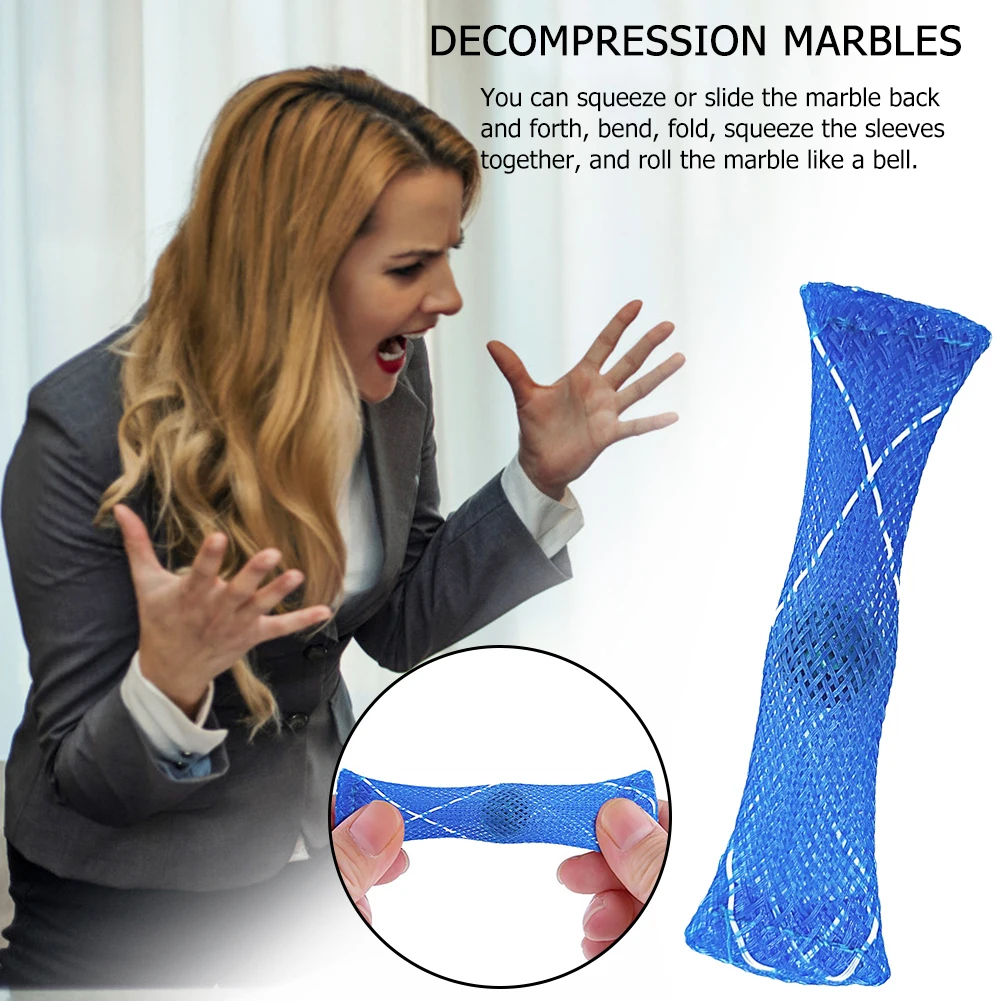 Pelota sensorial para el autismo, juguete para terapia de ansiedad, alivio del estr&eacute;s EDC, malla trenzada, plegado f&aacute;cil con m&aacute;rmol-4