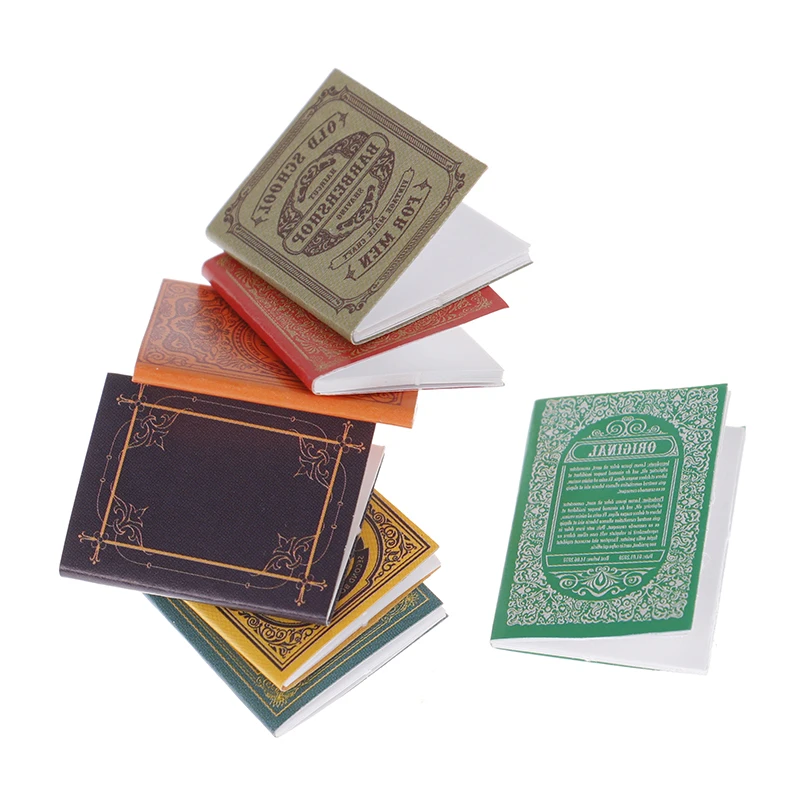 

4pcs/set 1:12 Dollhouse Miniature Books Model Mini Furniture Doll House Decor Accessories Pretend Book Toys