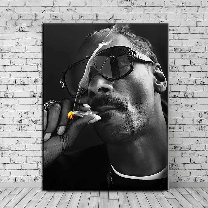 

Modern Tupac Snoop Dogg Smoking Canvas Painting Hip Hop Rapper Singer Star 2PAC Posters and Prints Wall Art Picture Home Decor