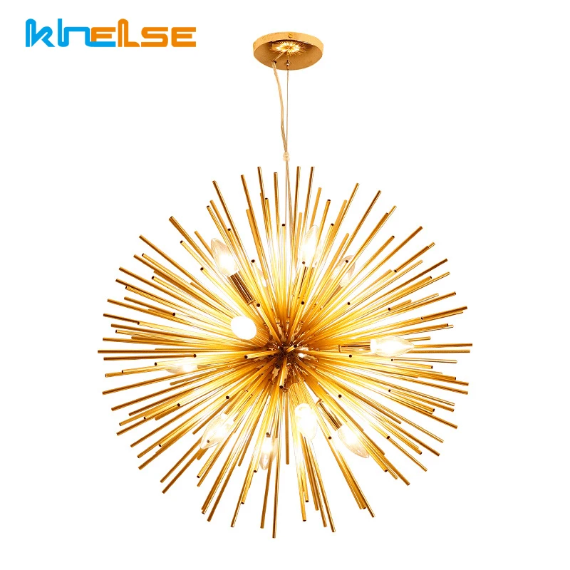 Фейерверк Одуванчик Золотой светодиодный радиационный шар арт кулон в виде ежа