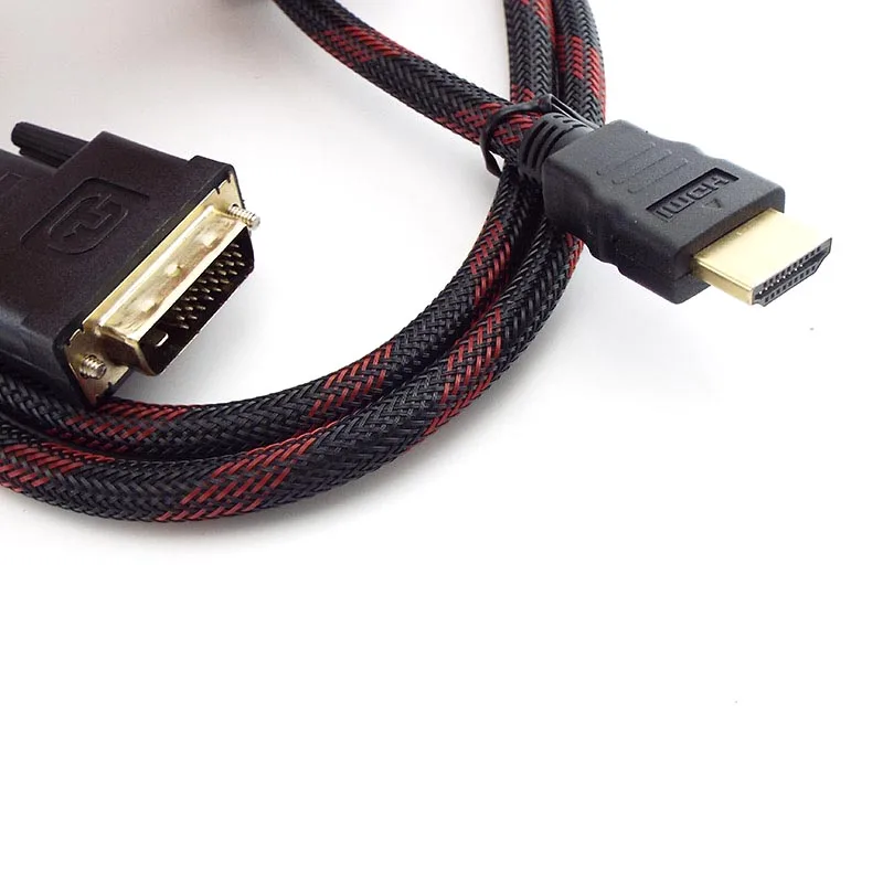 Кабель HDMI-совместимый с DVI внешний и штекер DVI-DVI 24 + 1 золотистый для проектора 1080P