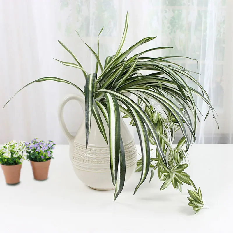 Pleasant Party Spider Hanging Artificial Plants Home Decor Beautiful Grasses Chlorophytum Wedding Flower Decors | Дом и сад