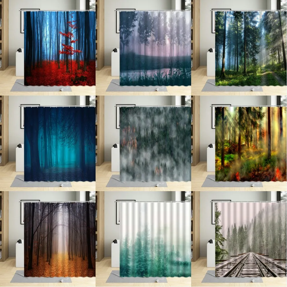 

Занавеска для душа в нордическом стиле, водостойкая, с крючками