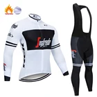 Командный велосипедный комплект, Мужская велосипедная одежда, зимний термальный флисовый мужской комплект велосипедных футболок, спортивная одежда для горного велосипеда
