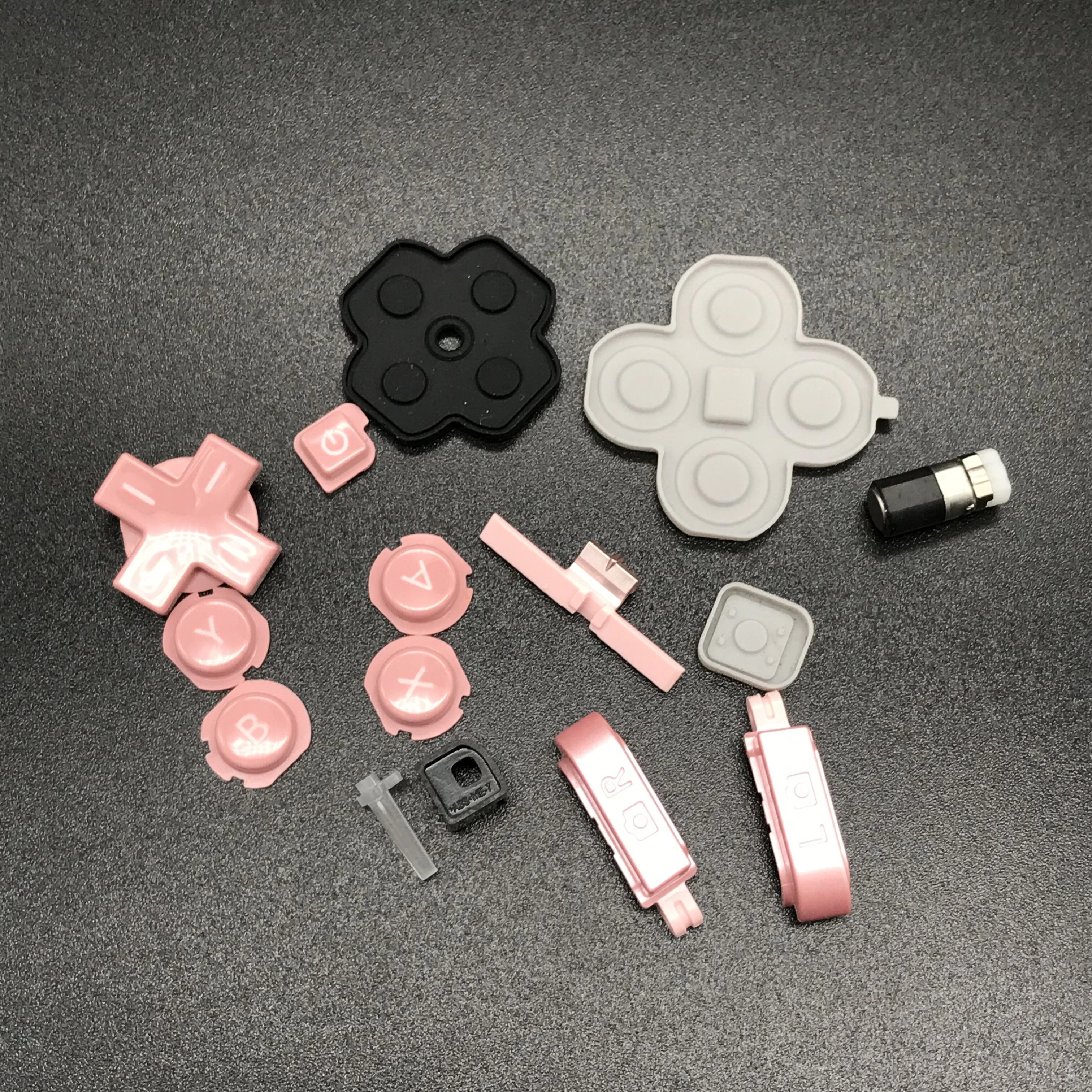 

Original for Nintendo 3DS Barrel Hinge Axle With All Buttons And Silicone LR trigger PINK Color