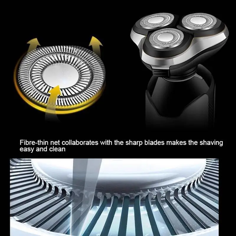 Бритва Kemei 3D электробритва для мужчин машинка бритья триммер носа аккумуляторная