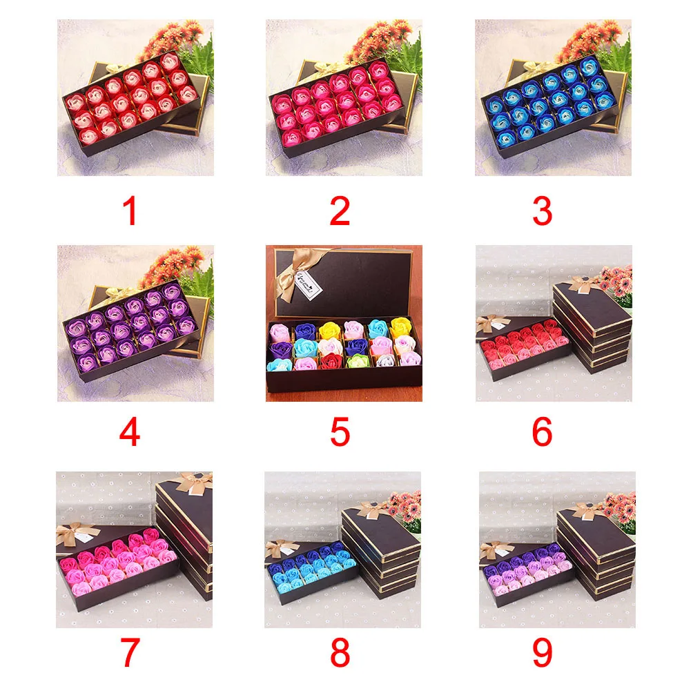 

18pcs Gift Body Wedding Artificial Rose Fragrant With Box Handmade Simulation Romantic Bath Party Soap Flower Petal Home Decor