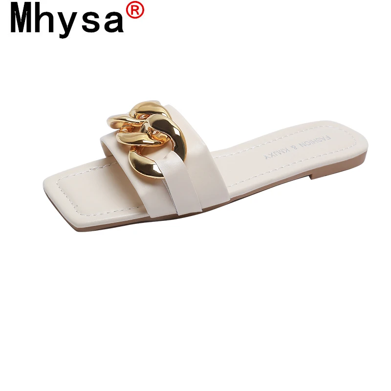 

2021 New Summer Fashion Square Head Sandals Set Foot Open Toe Women Casual Sandals Slippers Comfortable Beach Sandals Slippers
