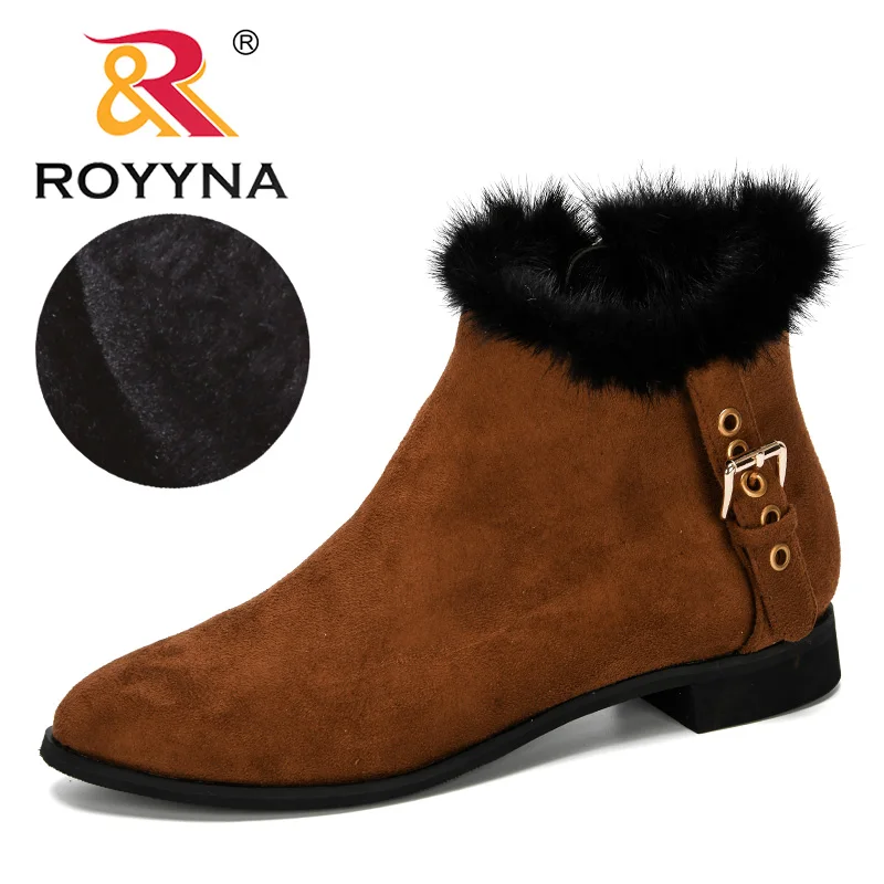 ROYYNA/2019 новые дизайнерские модные ботинки Женские зимние в европейском стиле
