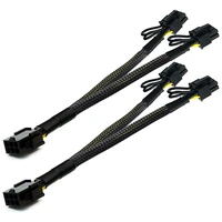 2 pcs pci e 6 pin to dual pcie 8 pin 62 image card pci express power adapter gpu vga y splitter extension cable