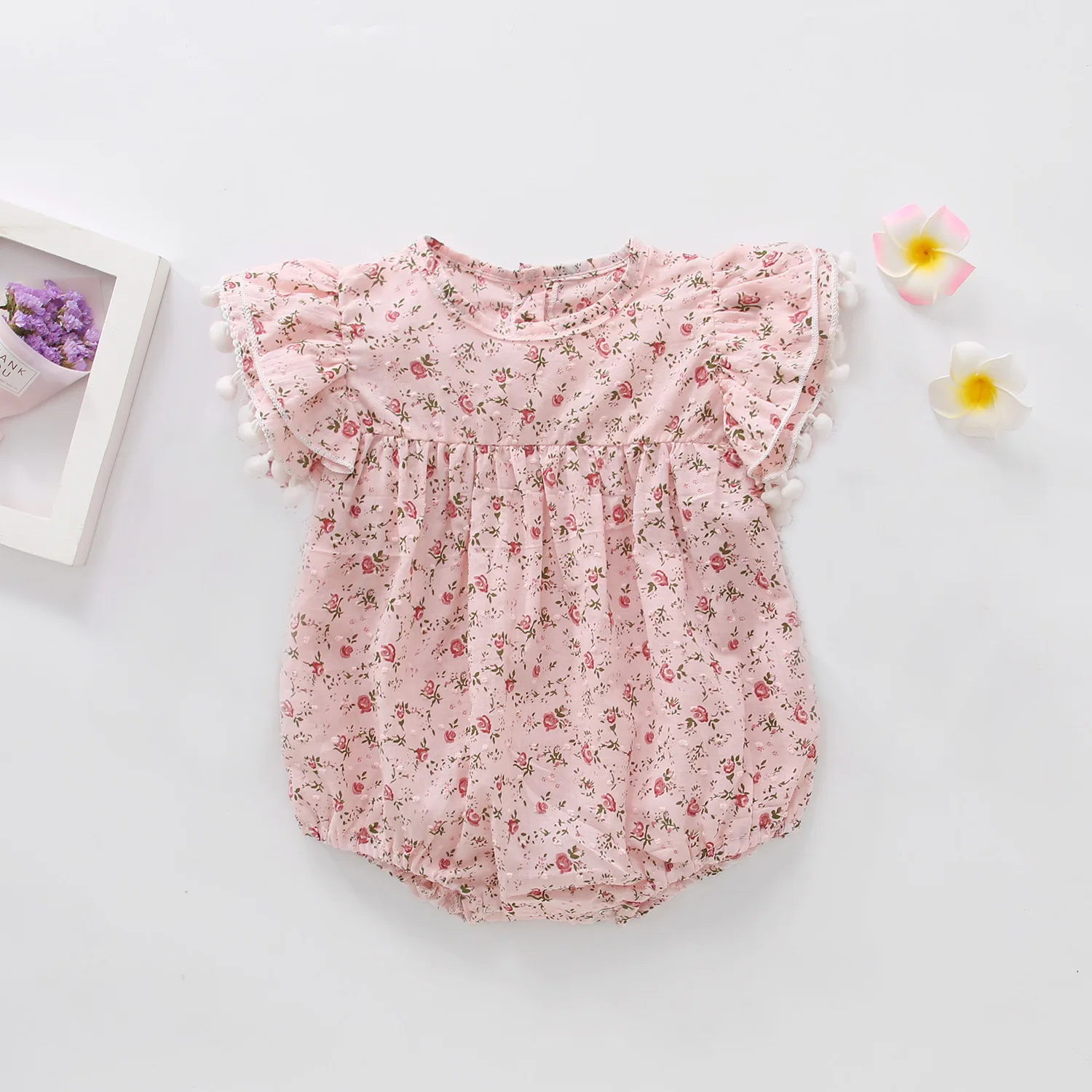 

7520 Newborn Baby Clothes Spring Summer 2021 Baby Girl One-piece Clothes Floral Print Toddler Girl Romper 0-3T Baby Onesies