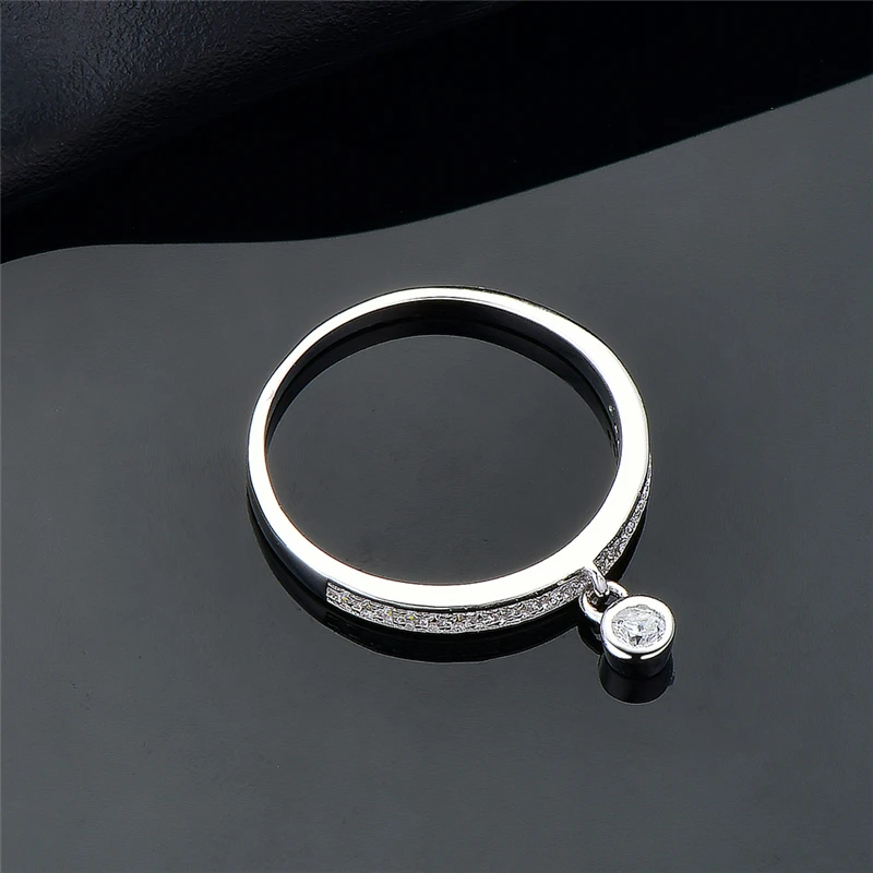 DY кольцо из стерлингового серебра 925 пробы с кубическим цирконием подвижное