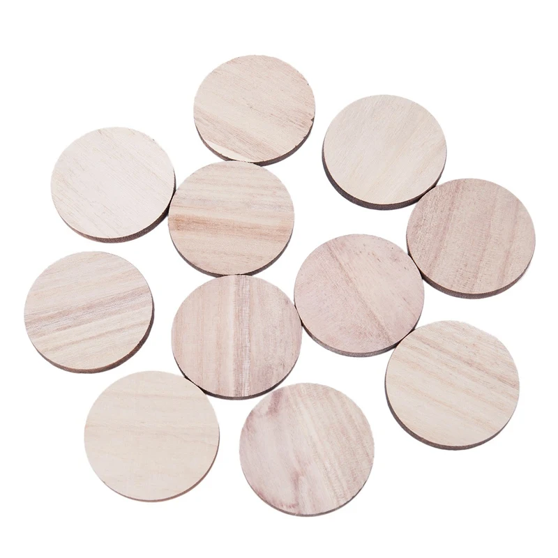 10 x Wooden Circle Shapes Plain Wood Craft Tags 50mm (5cm) Promotion | Дом и сад