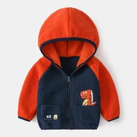 baby winter clothes clothes for boys children coat double layer hooded jacket 2022 cartoon new dinosaur long sleeved
