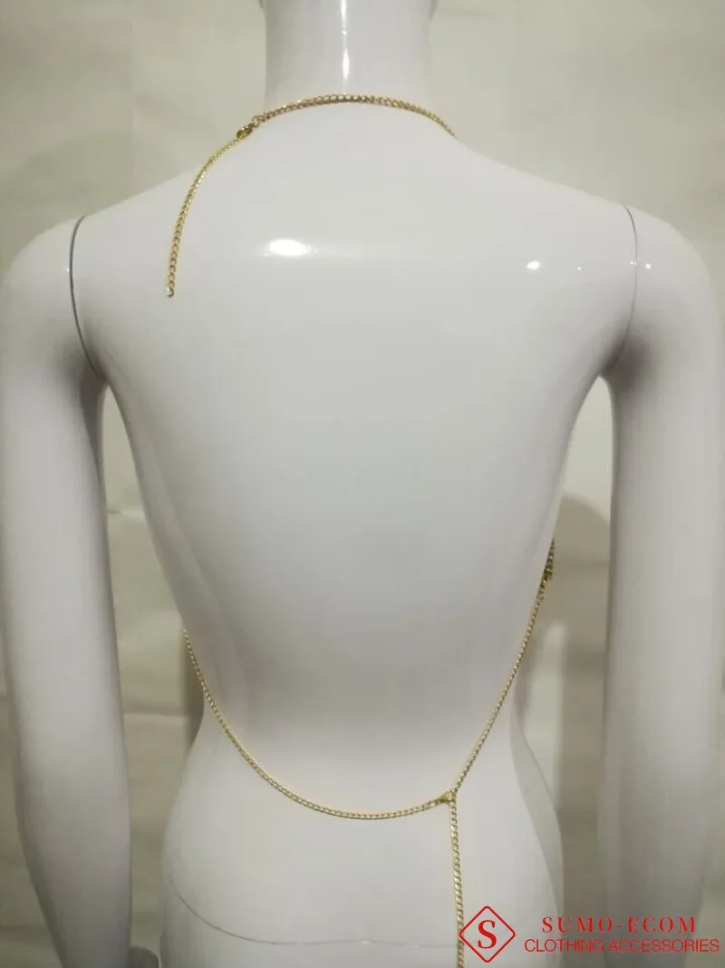 

Female Elegant Metal Flash Diamond Crop Top Summer Sexy Club Backless Ballet Metal Sequins Party Chain Triangle Camisole Outwear