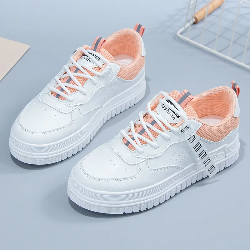 

Fashion Women Sneakers 2021 Spring New Flat PU Leather Shoes Female Student Shoes Casual Sport Low Flats Women White Sneakers