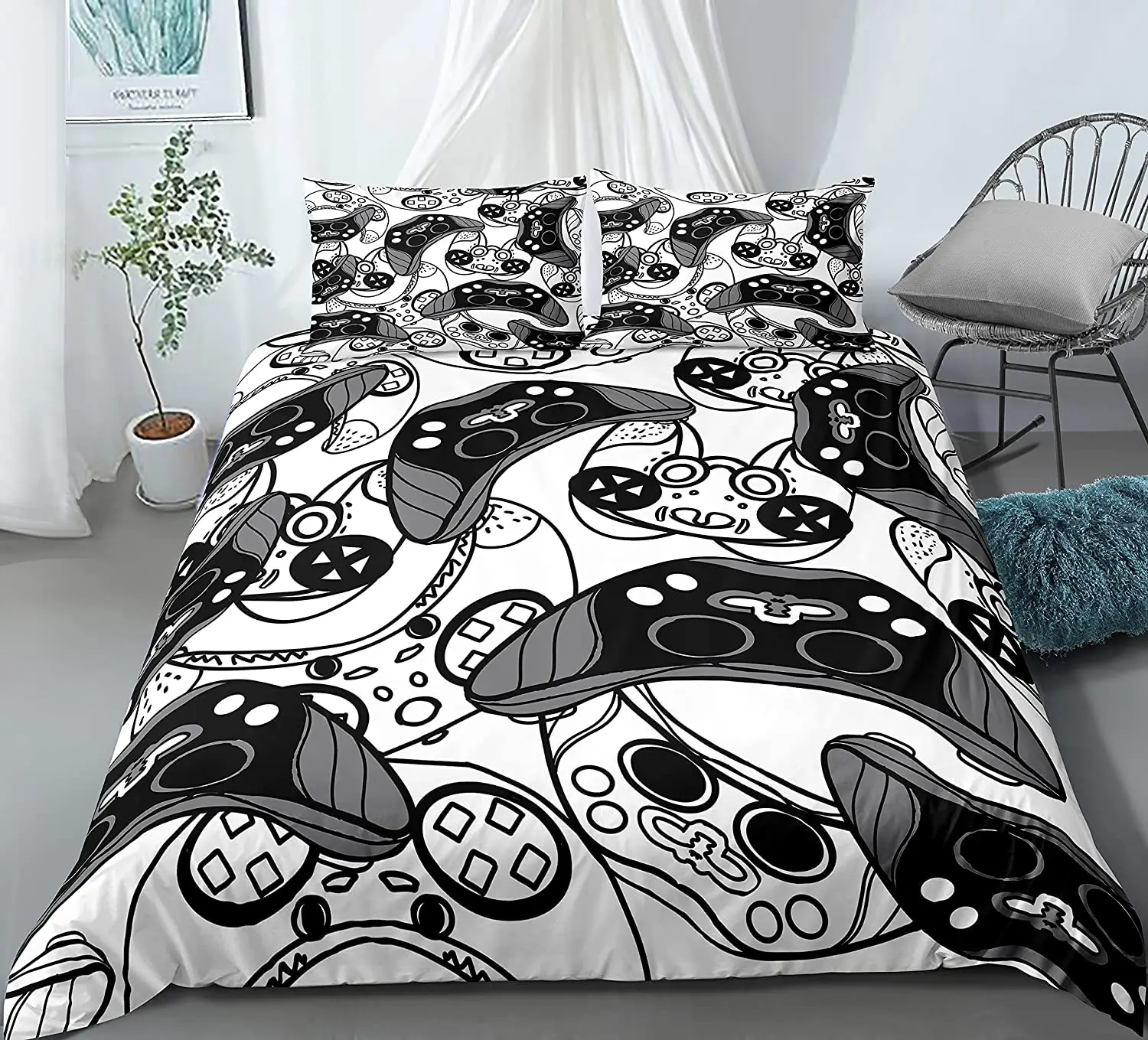 

Gamer duvet cover boys and girls game bedding set 3D printed game quilt cover game handle family set