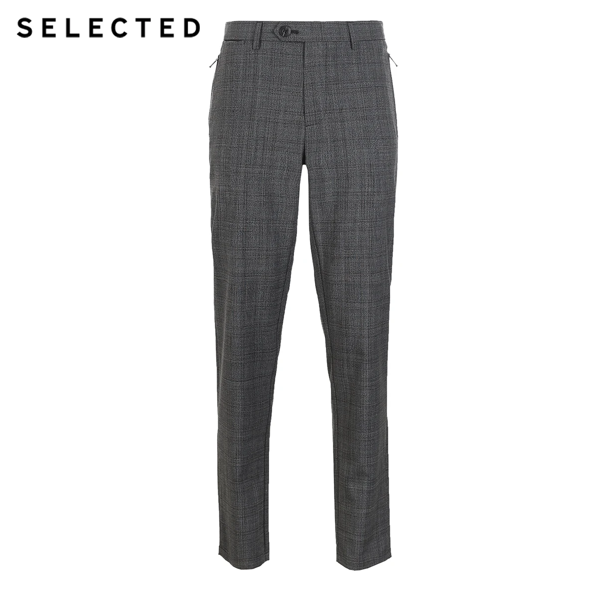 SELECTED Men's Slim Fit Woolen Plaid Pants S|419114553 | Мужская одежда
