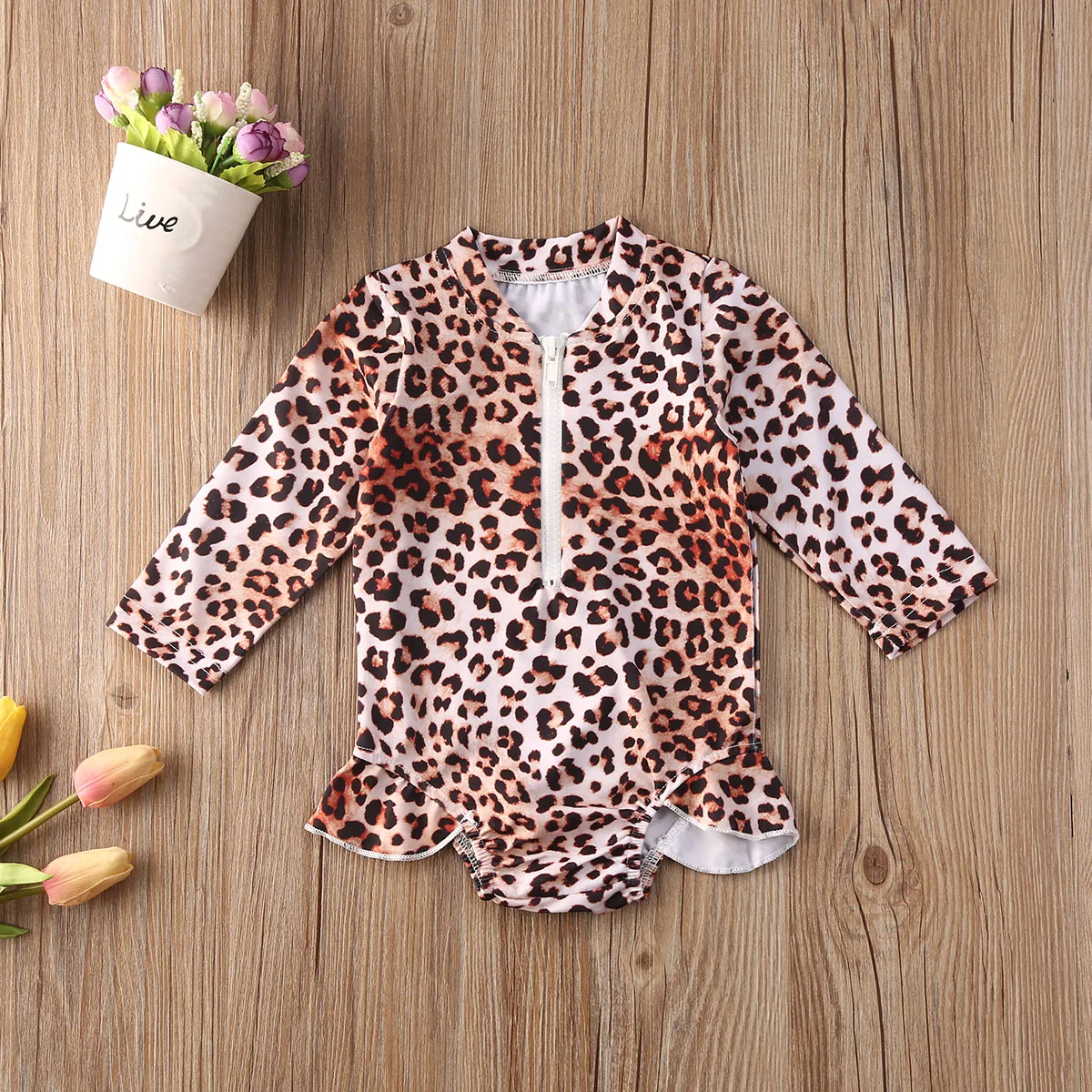 Купальник для детей 1-6 лет купальный костюм с леопардовым принтом фламинго