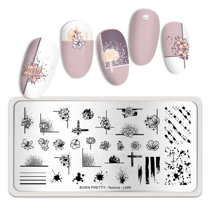 Пластина для стемпинга (нейл арта) Born Pretty 49335 нержавеющая сталь прямоугольной