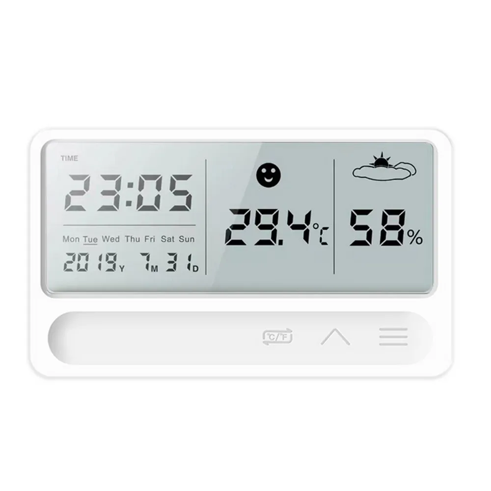 

Hygrometer Thermometer LCD Electronic Desk Clock Temperature Humidity Meter Alarm Clock High-Precision Digital Hygrothermograph