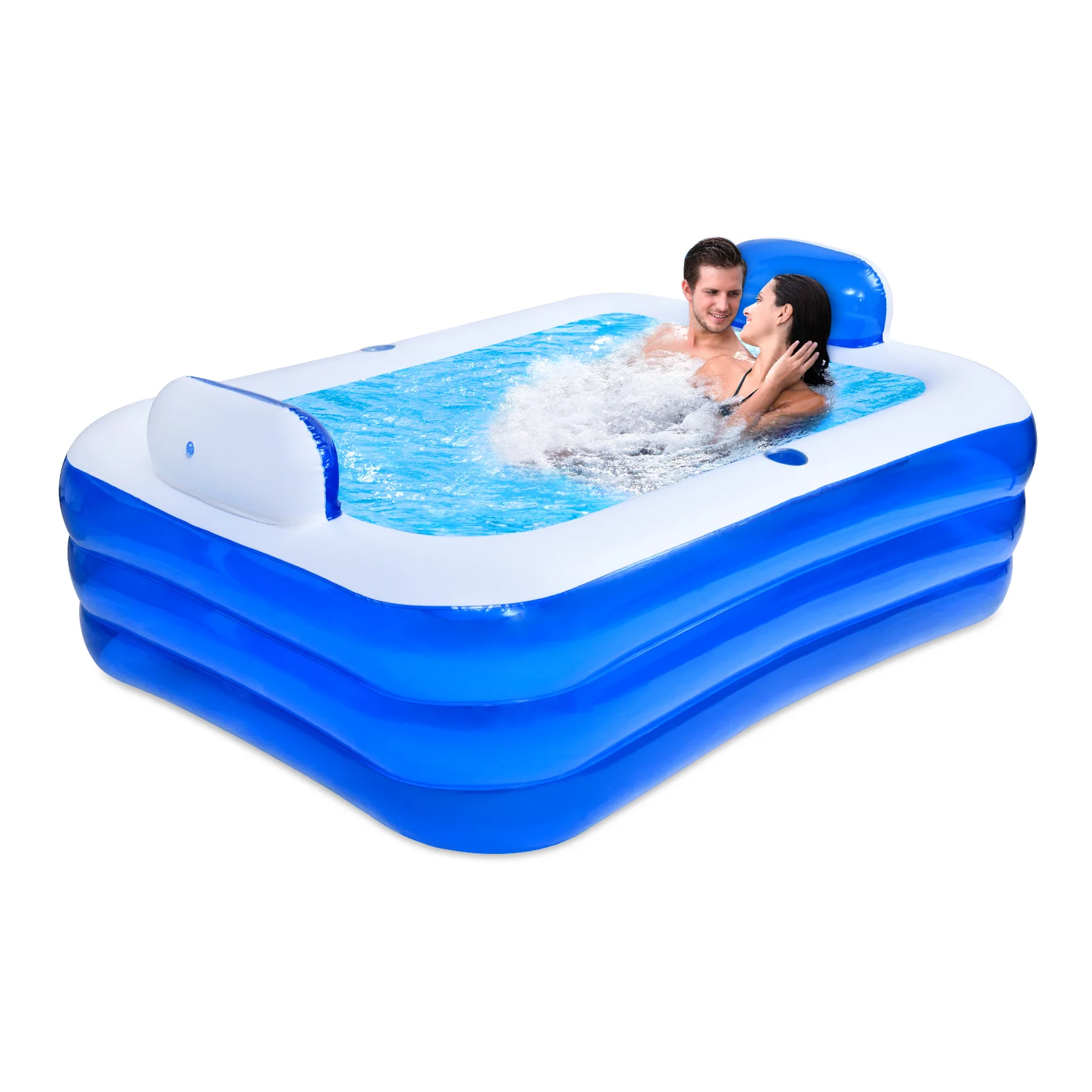 

Thickening Inflatable Double Bathtub 3 Layers Family Summer Outdoor Backyard Water Play Pool Thickened PVC Swimming Pool