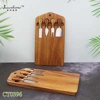 jaswehome wooden handle cheese knife set cheese knives and acacia cheese board collection wood cheese knife gift set