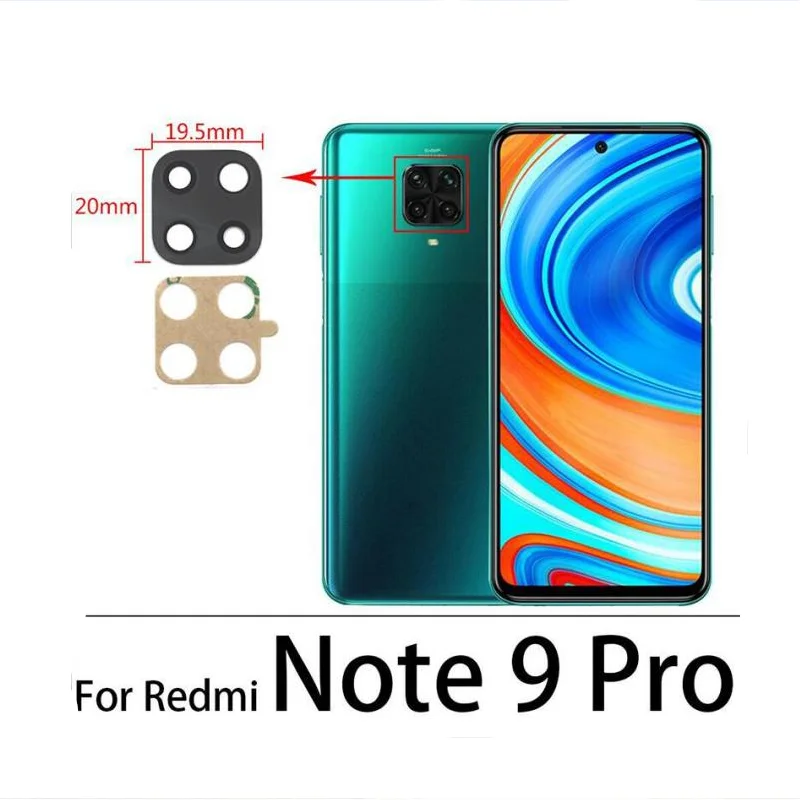 Стеклянный объектив задней камеры 2 шт./лот с клейкой наклейкой для Xiaomi Redmi K20 Note 10