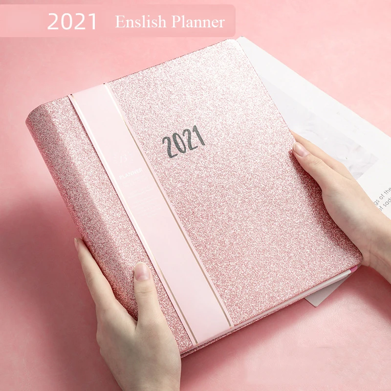 

Agenda 2021 Weekly Monthly Planner Organizer B5 Binder Notebooks and Journals Back to School Office English Notepad Sprial Diary