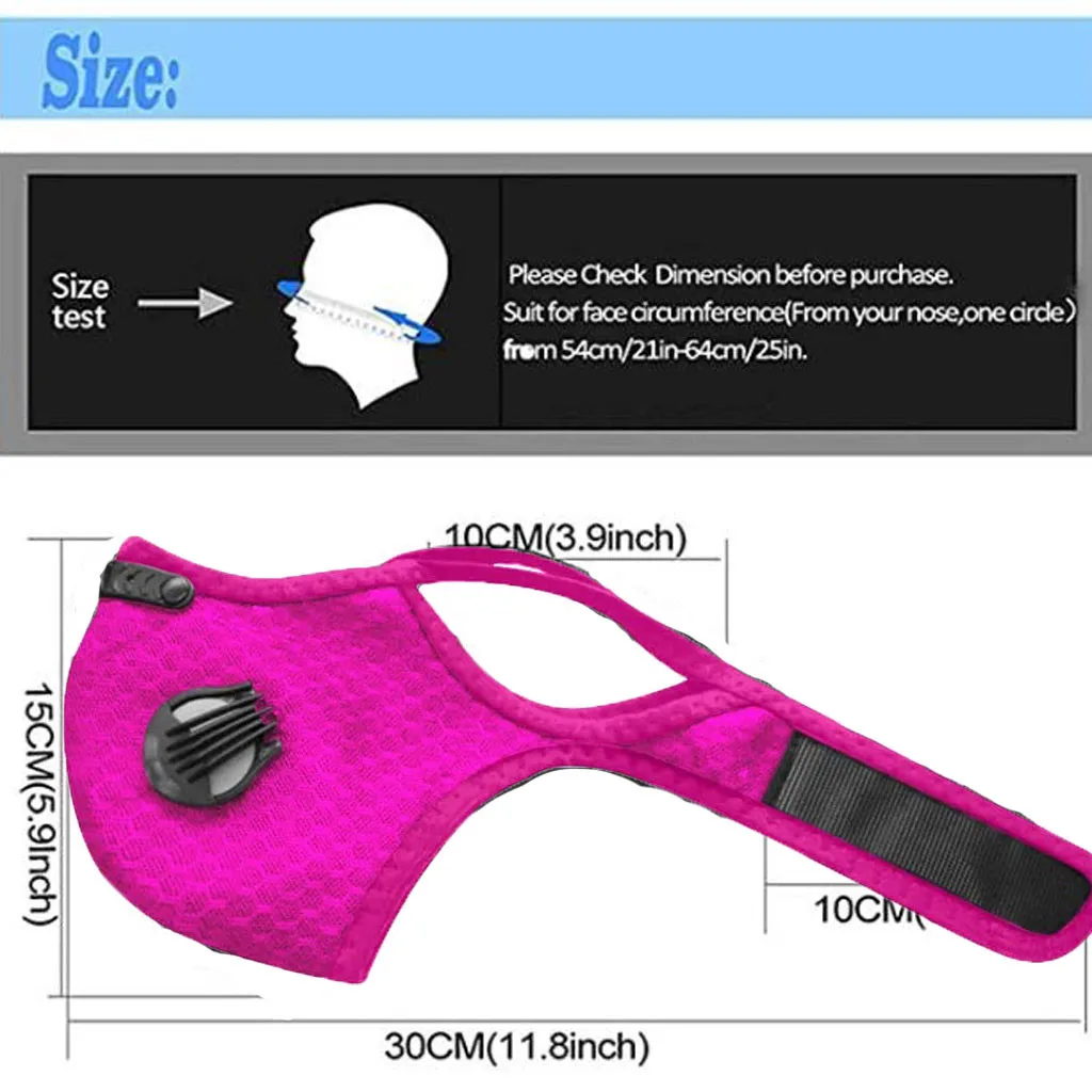 

Fashion Outdoor Face Mask Mascarillas Respirator Washable Reusable Masks Pm2.5 Dustproof And Windproof Cycling Mouth-muffle#FS