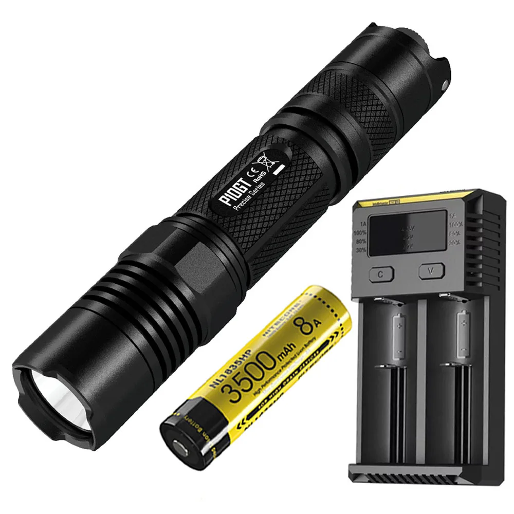 P10GT NL1835 HP I2 NITECORE P10GT тактический фонарь XM-L2 T6 Светодиодный max 900 люмен луч расстоянии 286 метров уличный фонарик ручной фонарь - Испускаемый цвет: P10GT NL1835 HP I2