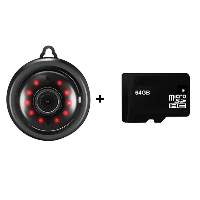 Camera With 64GB SNOSECURE HD 1080P Мини IP Камера домашней безопасности Dvr Ночное видение обнаружения движения мини-камера-Регистратор 2-полосная аудио легко установить Wi-Fi камера - Цвет: Camera With 64GB