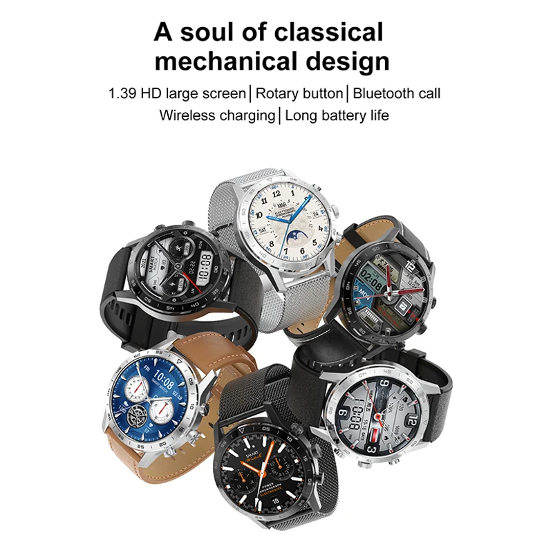 Мужские Смарт-часы MAFAM DT70 с беспроводным зарядным устройством и Полноразмерным