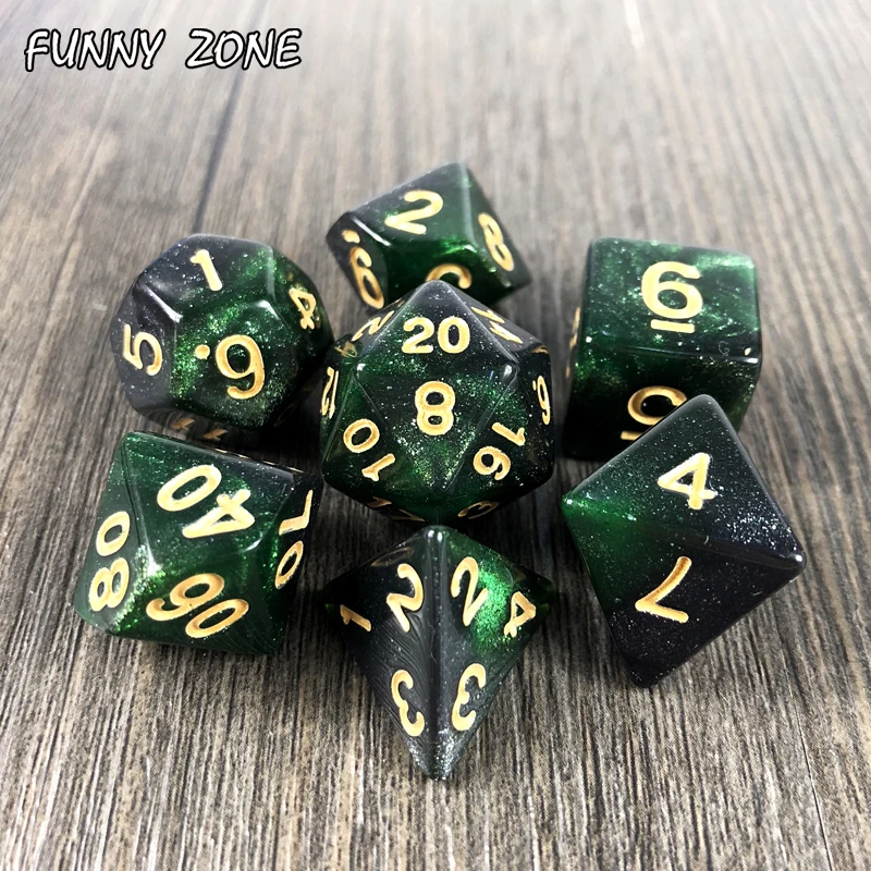 Сияющие яркие как вселенная галактические креативные игральные кости 7 шт.