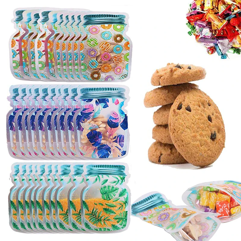 

1/3pcs Reusable Mason Jar Bottles Bags Nuts Cookies Bag Waterproof Seal Fresh Food Storage Bag Snacks Sandwich Zip Lock Bags