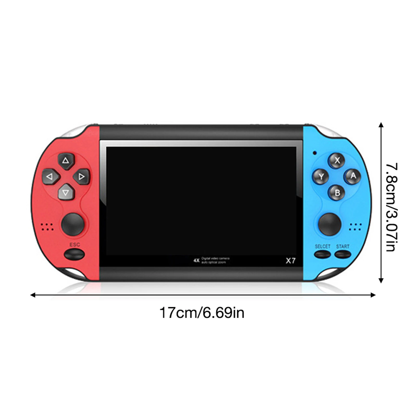 

4.3inch X7 Mini Handheld Game Console Nostalgic Classic Gaming Device 8GB Built In 3000 Games Long Standby Multiple Languages