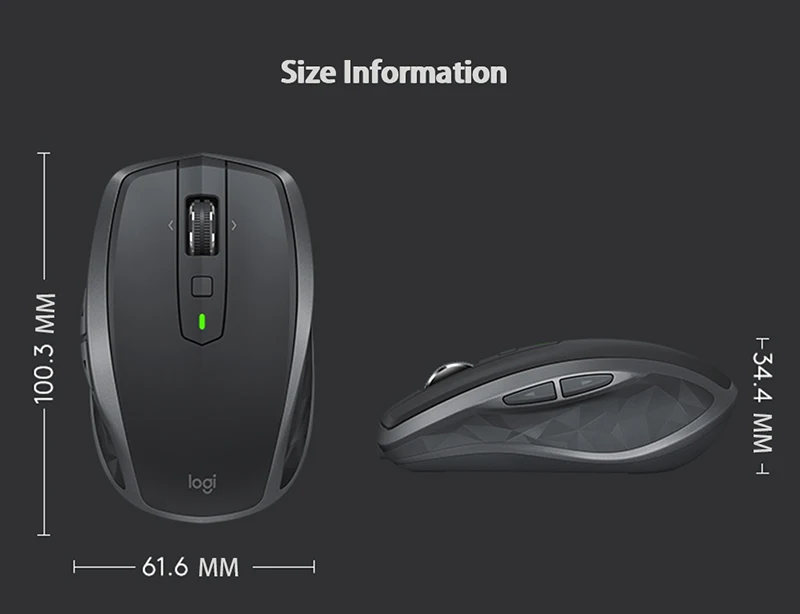 Беспроводная мышь logitech MX Anywhere 2 S, bluetooth, Двойное Подключение, с технологией logitech flow, для ноутбука, ПК, игровая мышь, геймер, без коробки